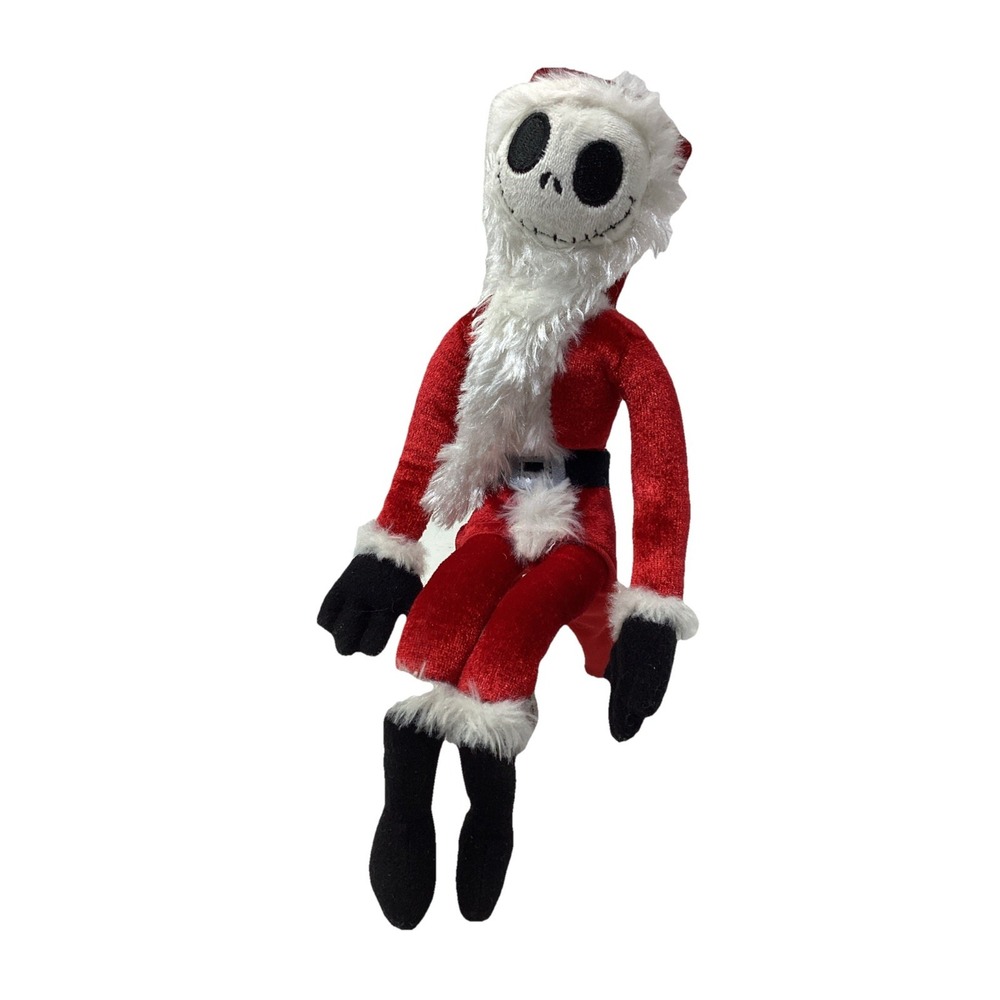 Disney Parks Nightmare Before X-Mas Santa Jack Skellington Plush Poseable 11"
